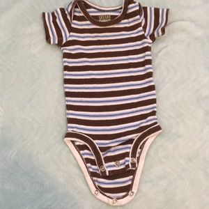 Newborn brown and blue stripe bodysuit